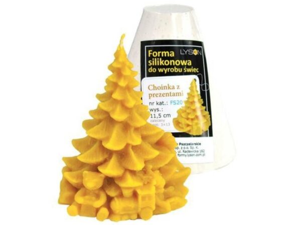 Lyson kaarsen gietvorm - Kerstboom met Cadeautjes - hoogte 11.5 cm [FS20]
