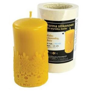 Lyson kaarsen gietvorm - cilinderkaars met kant - 12 cm hoog [FS145]
