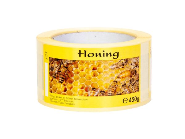 Honingetiketten cellenmotief zelfklevend 450 gram – per 250