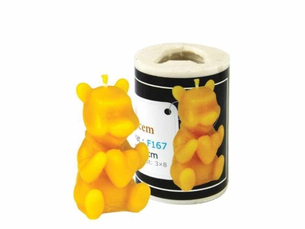 Lyson kaarsen gietvorm - Teddybeer met hart - hoogte 5 cm [F167]
