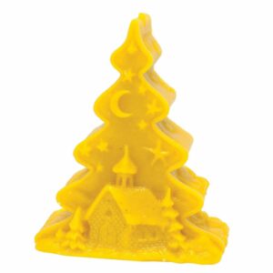 Lyson kaarsen gietvorm - Kerstboom met een kerkje - hoogte 12 cm [FS429]