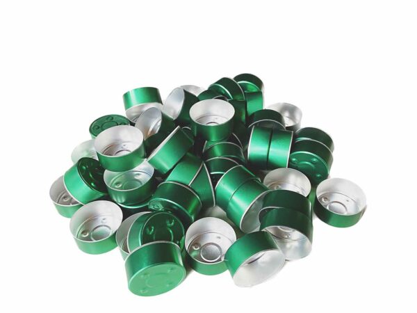 Theelicht cups – aluminium groen – 50 stuks