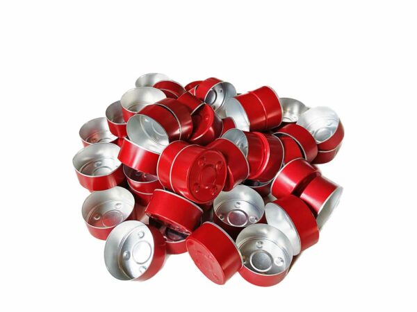 Theelicht cups – aluminium rood – 50 stuks