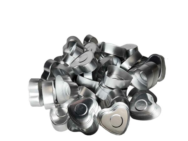 Theelicht cups – aluminium hartvormige – 50 stuks
