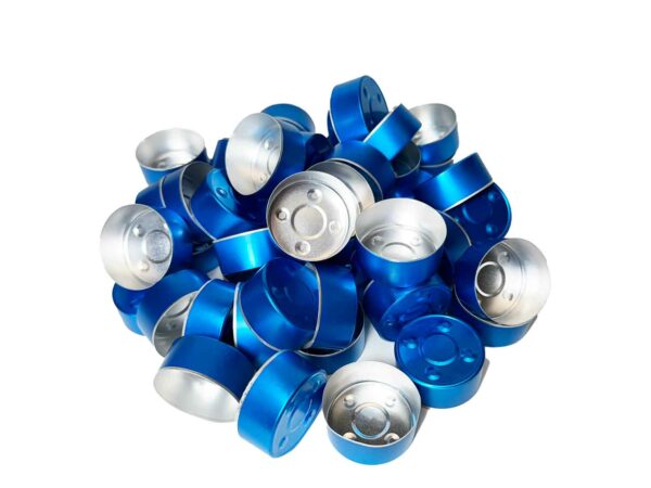 Theelicht cups – aluminium blauw – 50 stuks