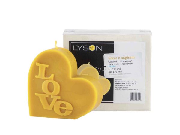 Lyson kaarsen gietvorm – Hart met LOVE – hoog 11 cm [FS569]